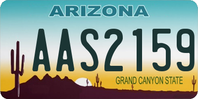 AZ license plate AAS2159