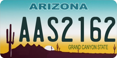 AZ license plate AAS2162