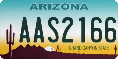 AZ license plate AAS2166