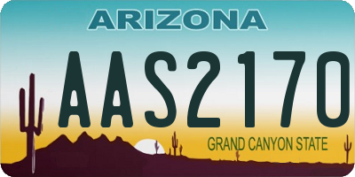 AZ license plate AAS2170