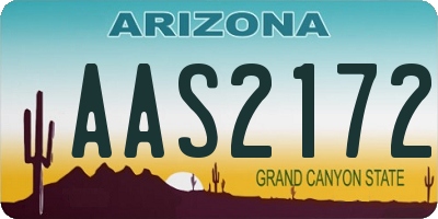 AZ license plate AAS2172