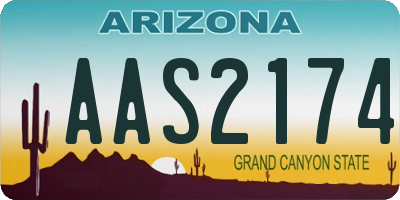 AZ license plate AAS2174