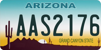 AZ license plate AAS2176