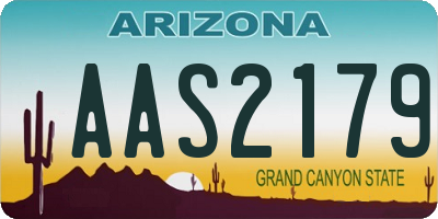 AZ license plate AAS2179