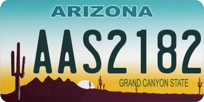AZ license plate AAS2182