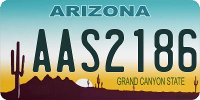 AZ license plate AAS2186