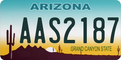 AZ license plate AAS2187