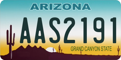 AZ license plate AAS2191
