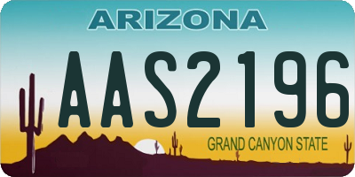 AZ license plate AAS2196
