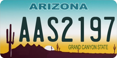 AZ license plate AAS2197