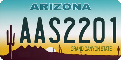 AZ license plate AAS2201