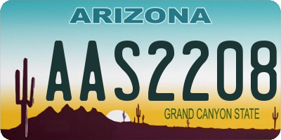 AZ license plate AAS2208