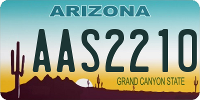 AZ license plate AAS2210