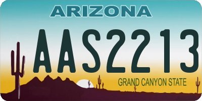 AZ license plate AAS2213