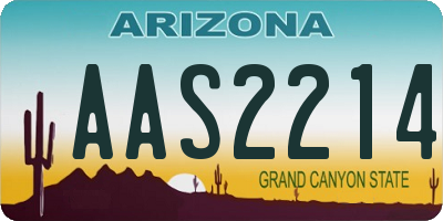 AZ license plate AAS2214