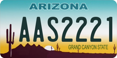 AZ license plate AAS2221