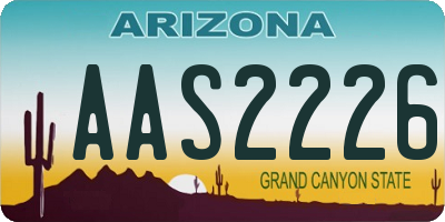 AZ license plate AAS2226