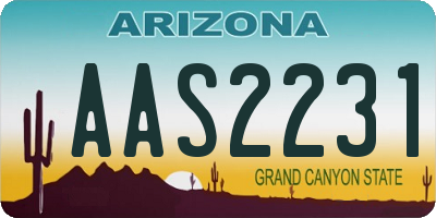 AZ license plate AAS2231