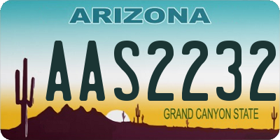AZ license plate AAS2232