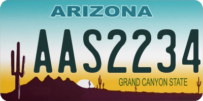 AZ license plate AAS2234