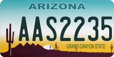 AZ license plate AAS2235