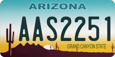 AZ license plate AAS2251