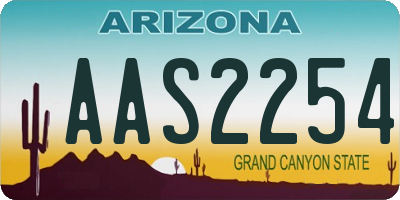 AZ license plate AAS2254