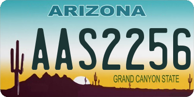 AZ license plate AAS2256