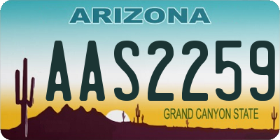 AZ license plate AAS2259