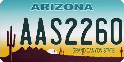 AZ license plate AAS2260