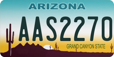 AZ license plate AAS2270
