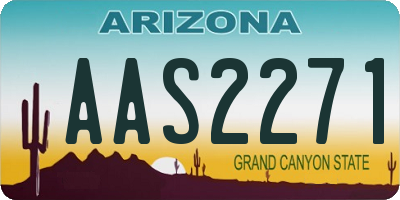 AZ license plate AAS2271