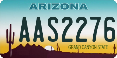 AZ license plate AAS2276