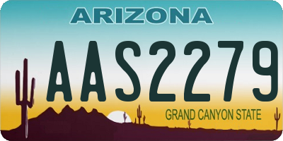 AZ license plate AAS2279