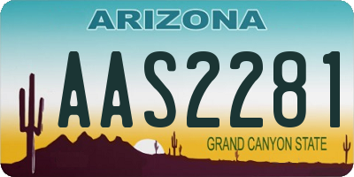 AZ license plate AAS2281