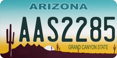 AZ license plate AAS2285