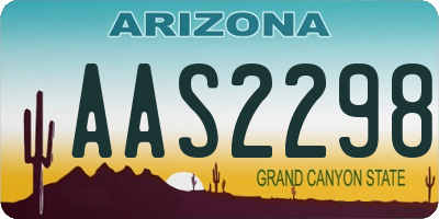 AZ license plate AAS2298