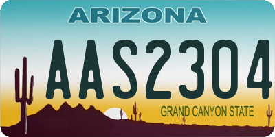 AZ license plate AAS2304