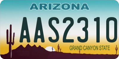 AZ license plate AAS2310