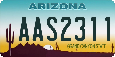 AZ license plate AAS2311