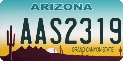 AZ license plate AAS2319