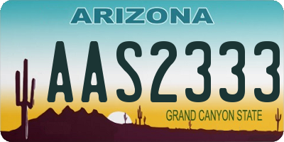 AZ license plate AAS2333