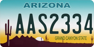AZ license plate AAS2334