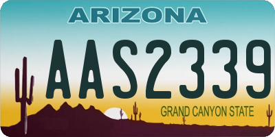 AZ license plate AAS2339