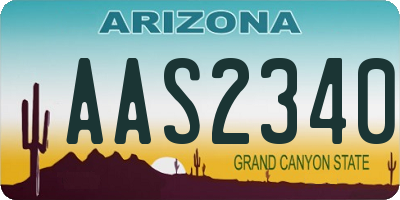 AZ license plate AAS2340