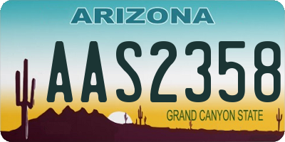 AZ license plate AAS2358