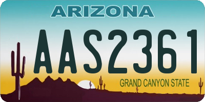 AZ license plate AAS2361