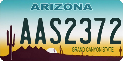 AZ license plate AAS2372