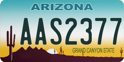 AZ license plate AAS2377