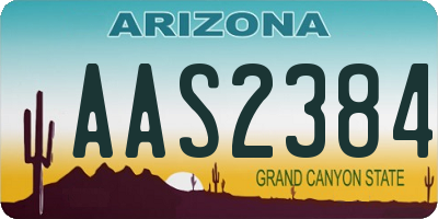 AZ license plate AAS2384
